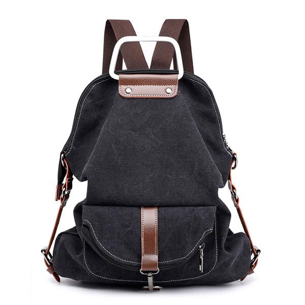 Mochila De Lona Multifuncional Con Bolsa De Hombreajero Informal Para Mujer