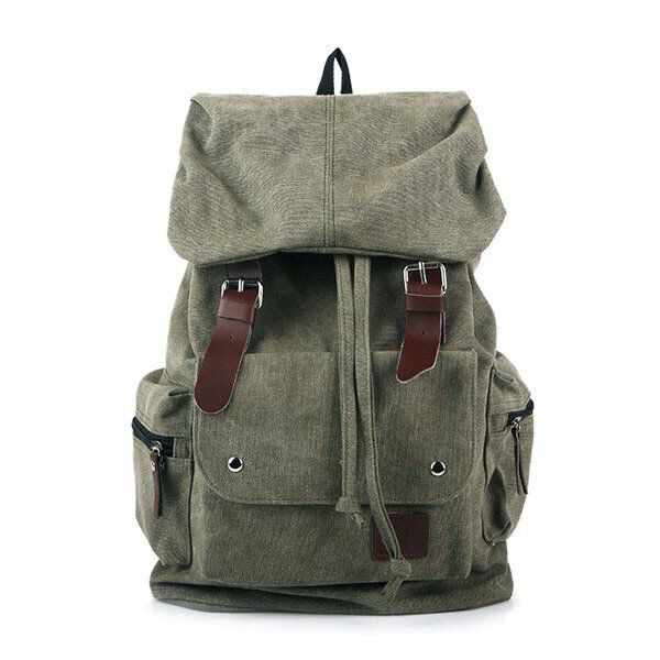 Mochila De Lona Para Hombres Y Mujeres Mochila Con Cordón De Ocio Mochilas Escolares Para Estudiantes