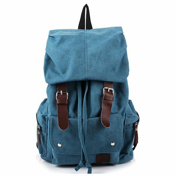 Mochila De Lona Para Hombres Y Mujeres Mochila Con Cordón De Ocio Mochilas Escolares Para Estudiantes