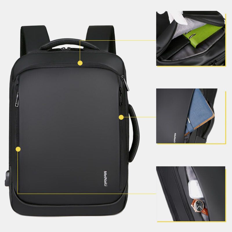 Mochila Loptop Multifuncional De Gran Capacidad Para Hombres Con Puerto De Carga Usb