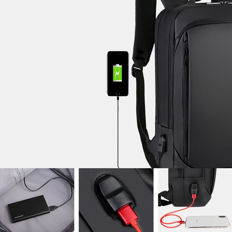 Mochila Loptop Multifuncional De Gran Capacidad Para Hombres Con Puerto De Carga Usb