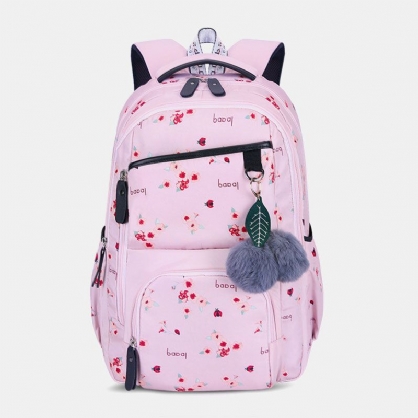 Mochila Multifunción Antirrobo Con Estampado De Bolas Mullidas Para Mujer