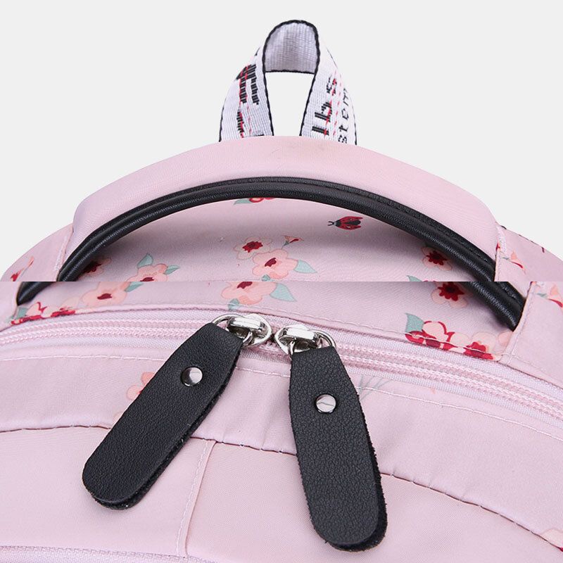 Mochila Multifunción Antirrobo Con Estampado De Bolas Mullidas Para Mujer