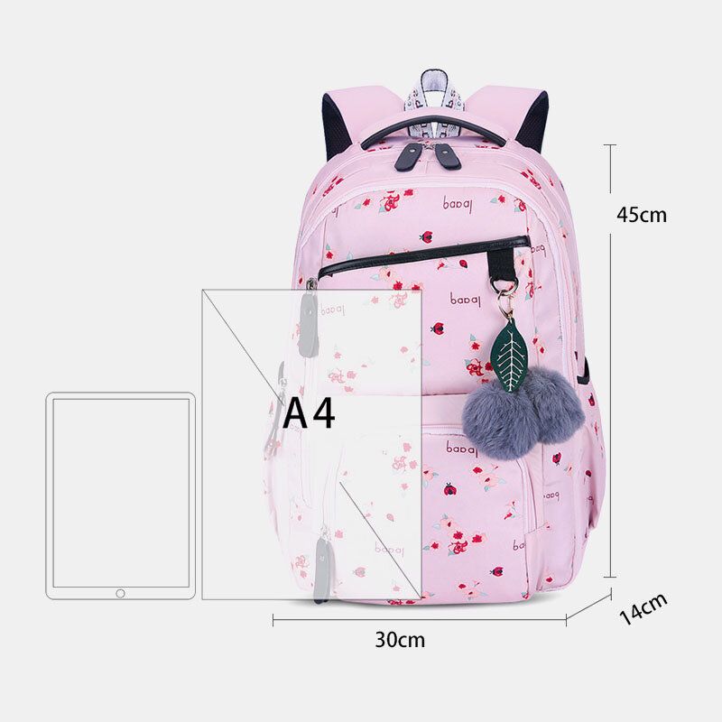 Mochila Multifunción Antirrobo Con Estampado De Bolas Mullidas Para Mujer