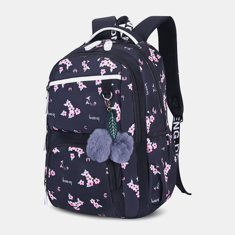 Mochila Multifunción Antirrobo Con Estampado De Bolas Mullidas Para Mujer