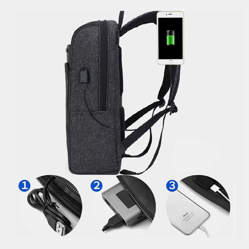 Mochila Multifuncional De Gran Capacidad Para Hombres Con Puerto De Carga Usb