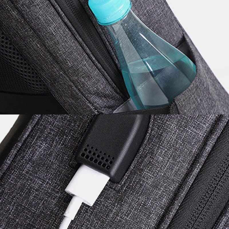 Mochila Multifuncional De Gran Capacidad Para Hombres Con Puerto De Carga Usb