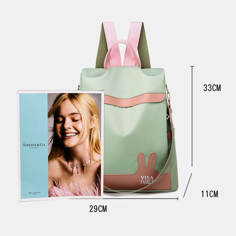 Mochila Multiusos Antirrobo Con Espalda Impermeable Y Patchwork Para Mujer