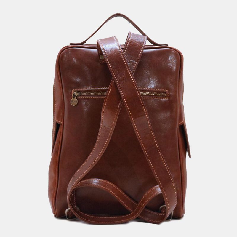 Mochila De Negocios Vintage Antirrobo Antimanchas Multifunción De Gran Capacidad De Cuero Pu Para Hombres