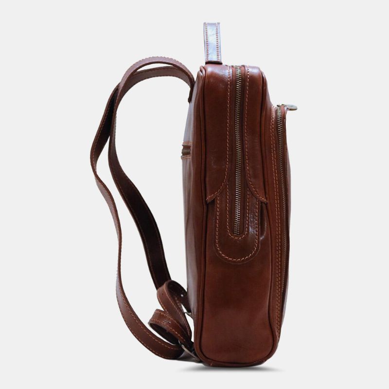 Mochila De Negocios Vintage Antirrobo Antimanchas Multifunción De Gran Capacidad De Cuero Pu Para Hombres