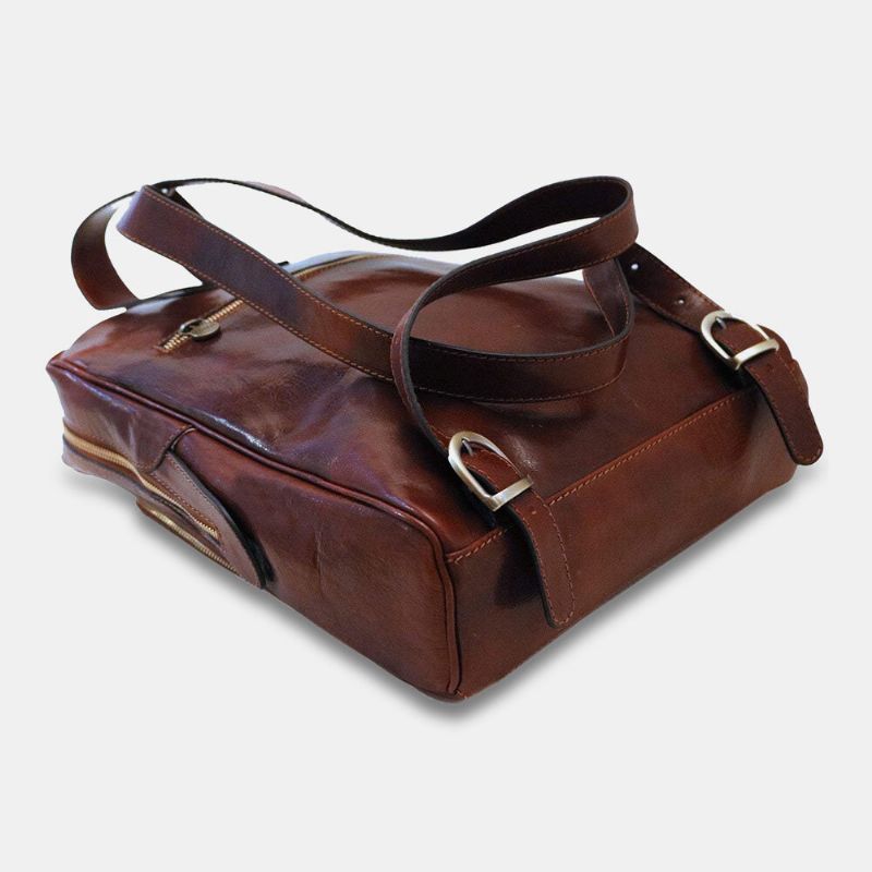 Mochila De Negocios Vintage Antirrobo Antimanchas Multifunción De Gran Capacidad De Cuero Pu Para Hombres