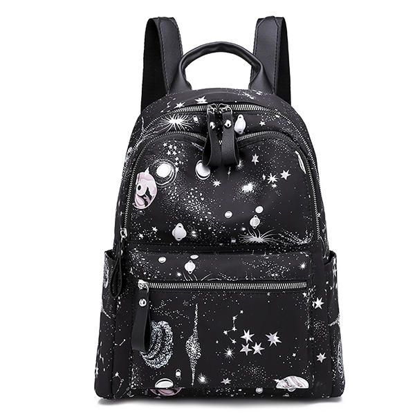 Mochila Oxford Con Diseño De Cielo Estrellado De Gran Capacidad Para Mujer