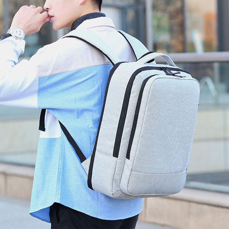 Mochila Oxford Para Hombre Con Carga Usb Y Múltiples Bolsillos Para Ordenador Portátil De Negocios