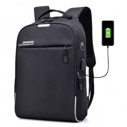 Mochila Para Portátil Con Carga Usb Antirrobo Con Bloqueo Codificado Para Hombres