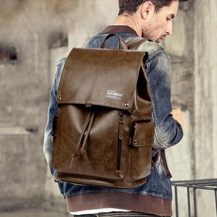 Mochila Para Portátil De Moda Multifunción Informal Sólida Para Hombres