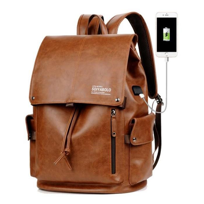 Mochila Para Portátil De Moda Multifunción Informal Sólida Para Hombres