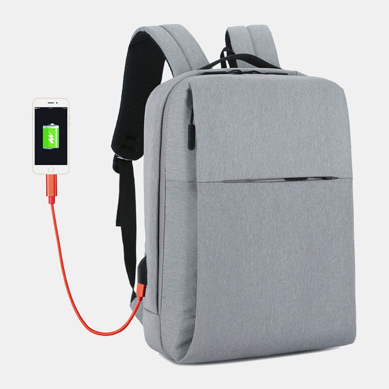 Mochila Para Portátil De Negocios De Gran Capacidad Con Carga Usb De Poliéster Para Hombres