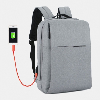 Mochila Para Portátil De Negocios De Gran Capacidad Con Carga Usb De Poliéster Para Hombres