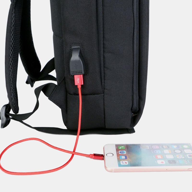 Mochila Para Portátil De Negocios De Gran Capacidad Con Carga Usb De Poliéster Para Hombres