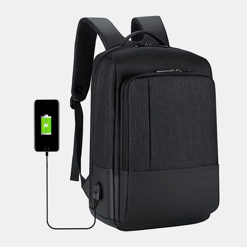 Mochila Para Portátil De Negocios Impermeable Con Carga Usb De 15.6 Pulgadas Para Hombres