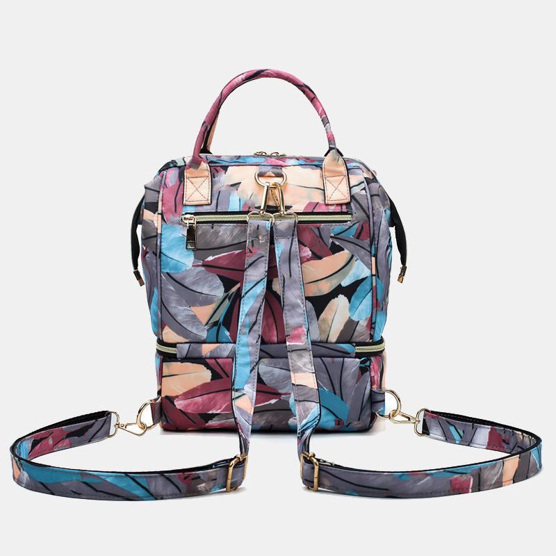 Mochila De Patchwork Informal Para Mamá Y Niños De Lona Para Mujer