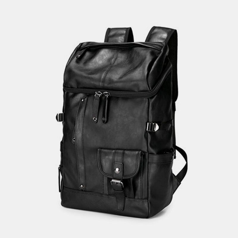 Mochila De Piel Sintética De Gran Capacidad Para Hombre Para Mochila Escolar De Viaje Al Aire Libre