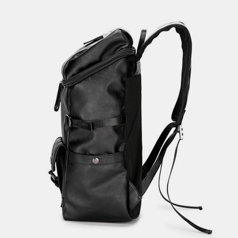 Mochila De Piel Sintética De Gran Capacidad Para Hombre Para Mochila Escolar De Viaje Al Aire Libre