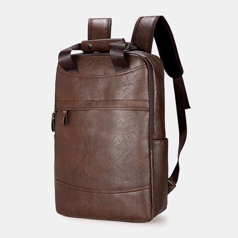 Mochila De Piel Sintética De Gran Capacidad Para Hombre Para Exteriores