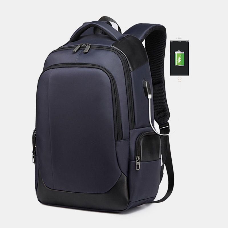 Mochila Usb Impermeable De Nailon De Gran Capacidad Para Hombre