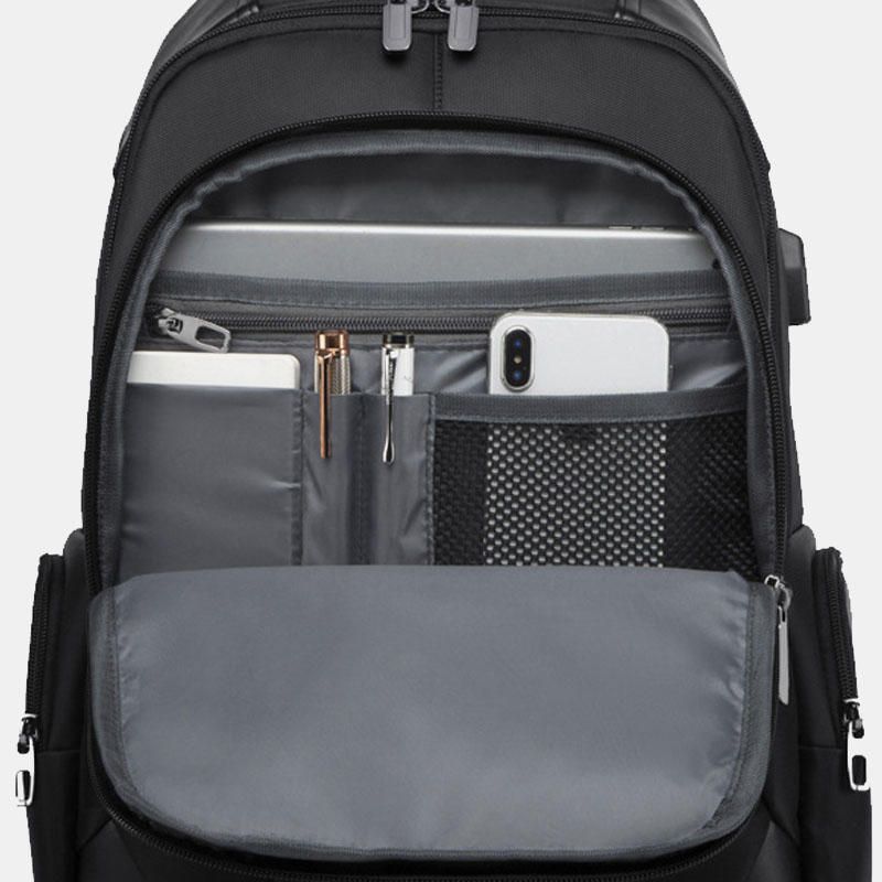 Mochila Usb Impermeable De Nailon De Gran Capacidad Para Hombre