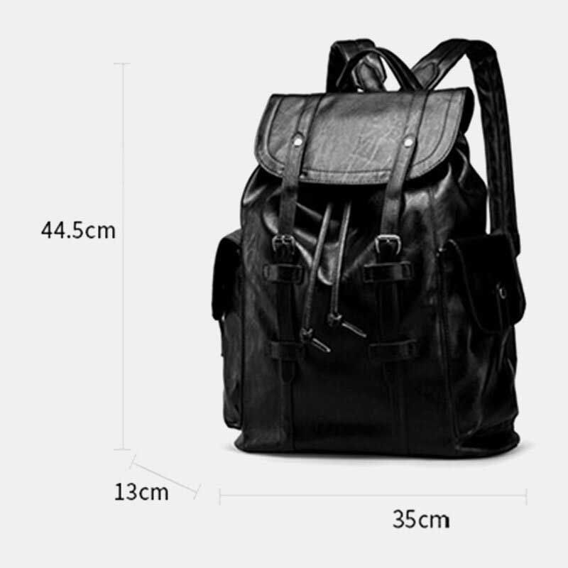 Mochila De Viaje Impermeable De Gran Capacidad De Cuero Sintético Retro Para Hombres