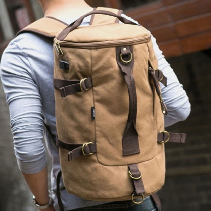 Mochila De Viaje De Lona Para Hombre Multifunción Con Bolso De Carga Usb Bolso Bandolera Bolso Cruzado