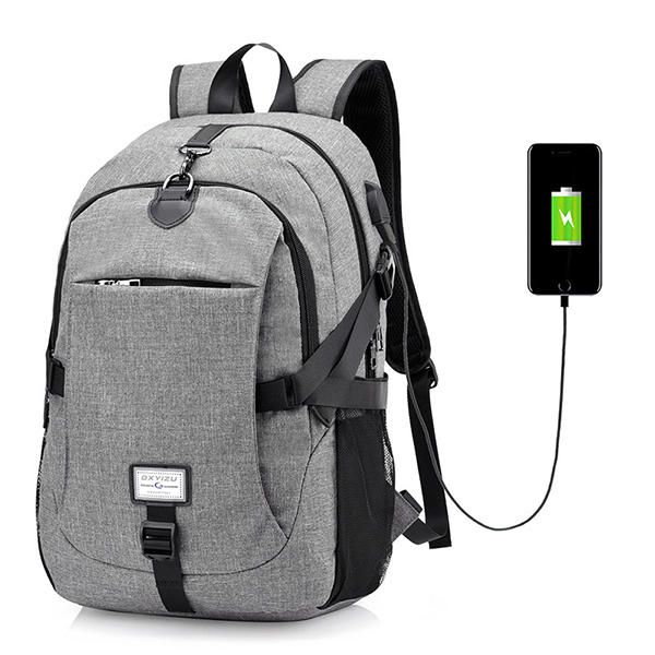 Mochila De Viaje De Nailon Para Portátil De Gran Capacidad Para Hombre Con Puerto De Carga Usb