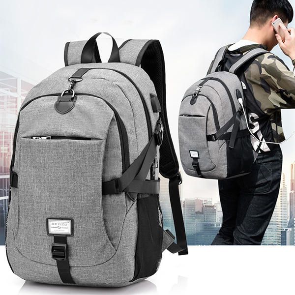 Mochila De Viaje De Nailon Para Portátil De Gran Capacidad Para Hombre Con Puerto De Carga Usb