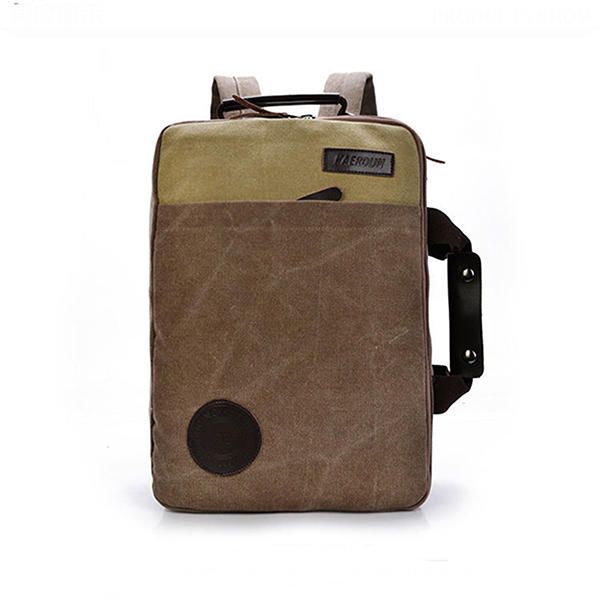 Mochila De Viaje De Ocio De Lona Para Hombre Bolso Bandolera Bolsa Para Portátil De Gran Capacidad Cartera