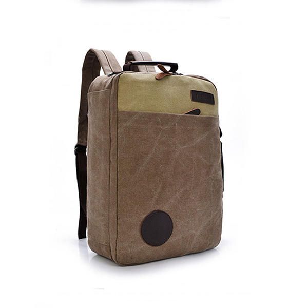 Mochila De Viaje De Ocio De Lona Para Hombre Bolso Bandolera Bolsa Para Portátil De Gran Capacidad Cartera