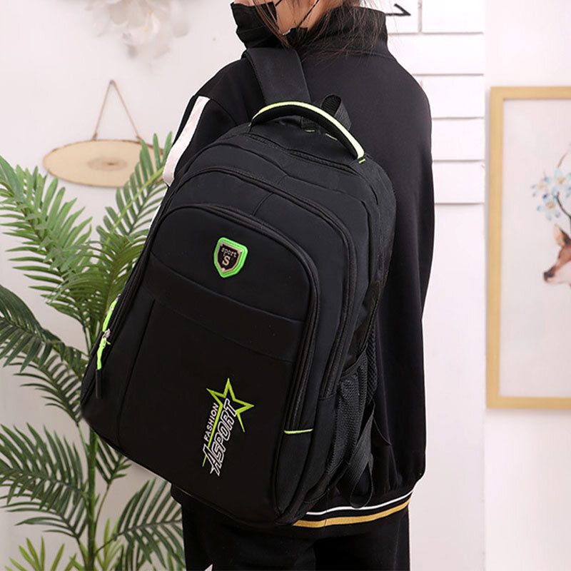 Mochila De Viaje Unisex De Nailon Multicapa De Gran Capacidad Y Color Sólido