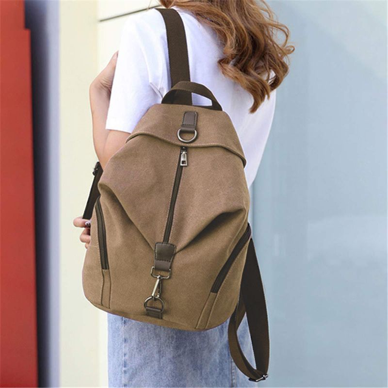 Mochila Vintage De Gran Capacidad Para Mujer Bolso De Hombro Bolso Informal Para Computadora De 14 Pulgadas