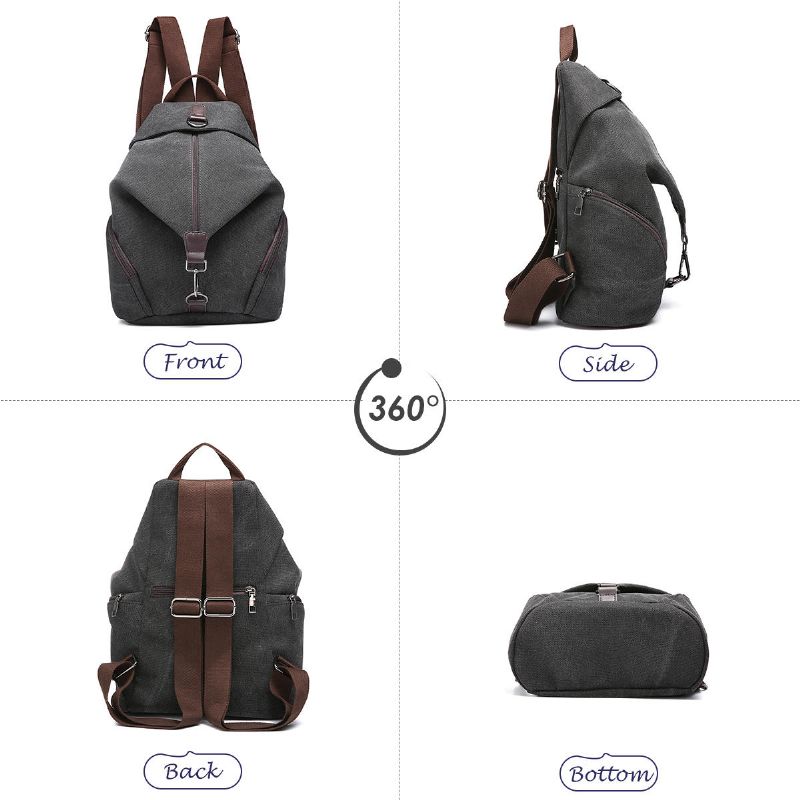 Mochila Vintage De Gran Capacidad Para Mujer Bolso De Hombro Bolso Informal Para Computadora De 14 Pulgadas