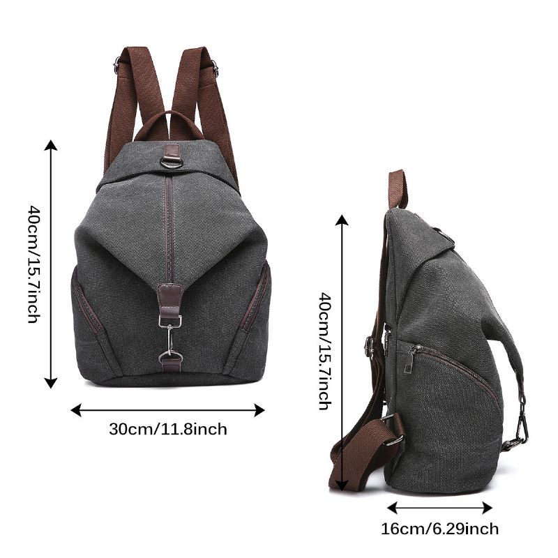 Mochila Vintage De Gran Capacidad Para Mujer Bolso De Hombro Bolso Informal Para Computadora De 14 Pulgadas