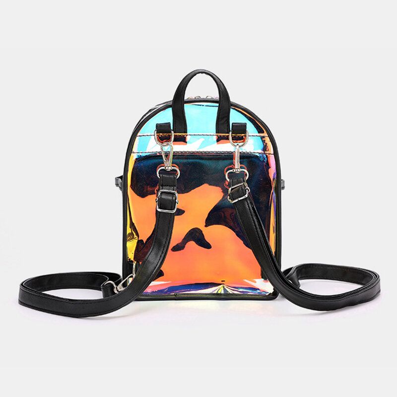 Mujeres 2pcs Transparente Jelly Multi-carry Mini Mochila Crossbody Bag Handbag