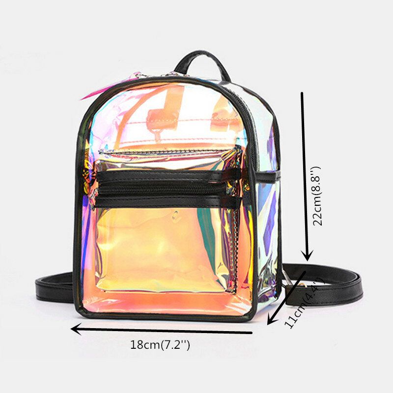 Mujeres 2pcs Transparente Jelly Multi-carry Mini Mochila Crossbody Bag Handbag