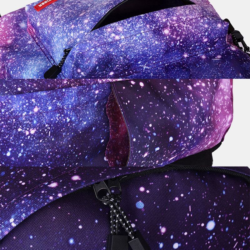 Mujeres 3pcs Galaxy Impreso Mochila Escolar Bolsa De Comida Estuche Para Lápices