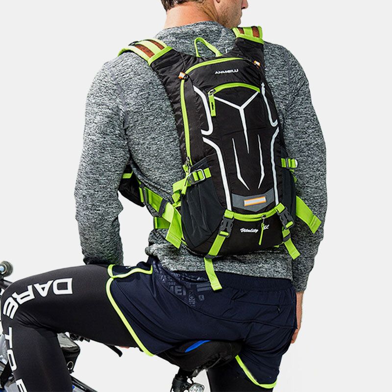 Mujeres Hombres Impermeable Reflectante Ciclismo Correr Al Aire Libre Montañismo Senderismo Mochila Con Bolsa De Red De Bolsillo Para Teléfono Desmontable