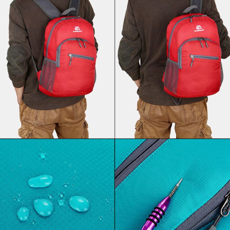 Mujeres Hombres Nylon Super Ligero Impermeable Plegable Portátil Deportes Al Aire Libre Mochila De Montañismo