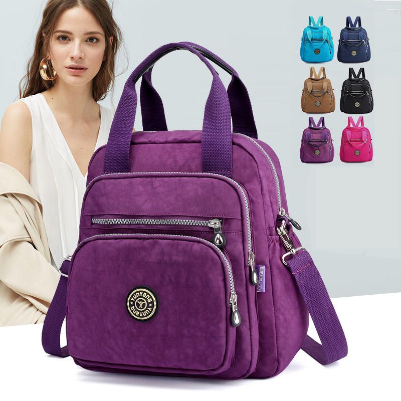 Mujeres Lady Nylon Elegante Mochila Multiusos Con Estilo Bolso De Viaje De Viaje