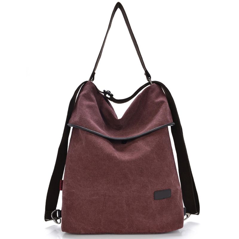 Mujeres Lona Casual Multifuncional Cuero De Microfibra Bolso De Gran Capacidad Bolsos De Hombro Mochila