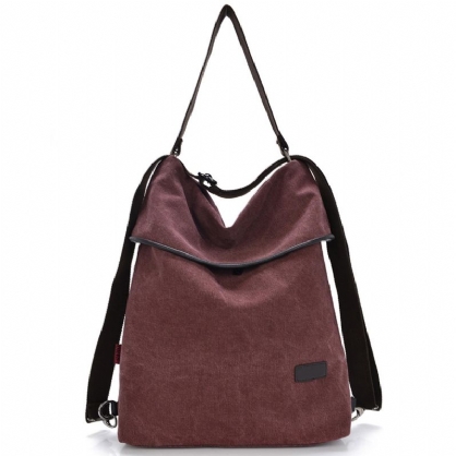 Mujeres Lona Casual Multifuncional Cuero De Microfibra Bolso De Gran Capacidad Bolsos De Hombro Mochila