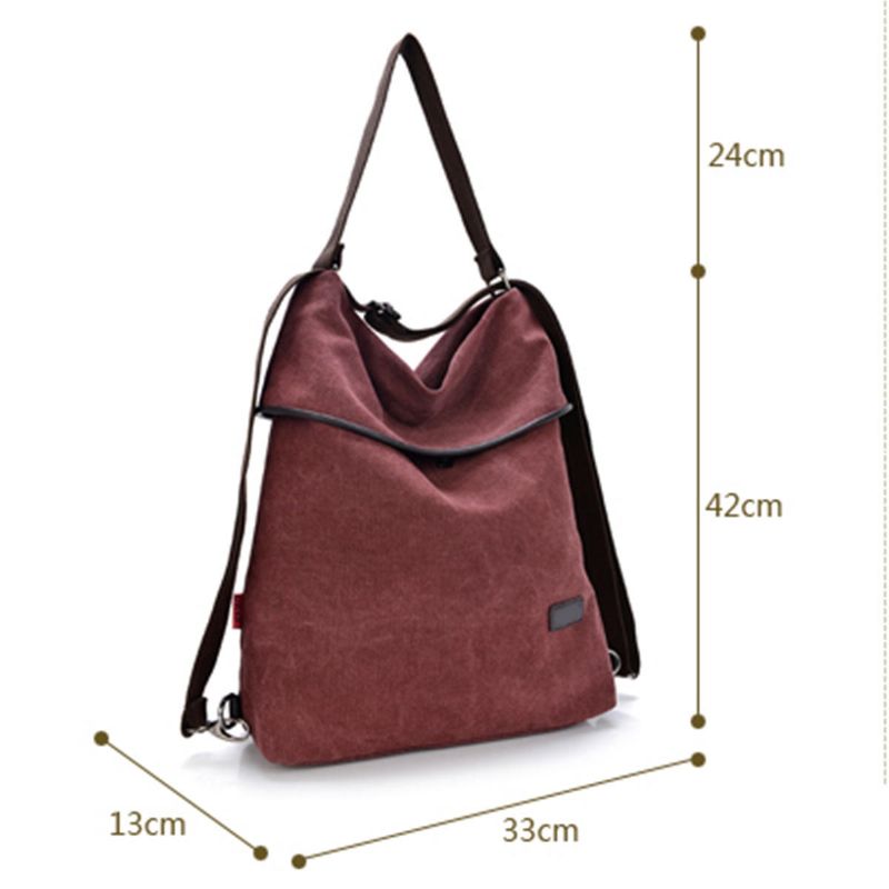 Mujeres Lona Casual Multifuncional Cuero De Microfibra Bolso De Gran Capacidad Bolsos De Hombro Mochila