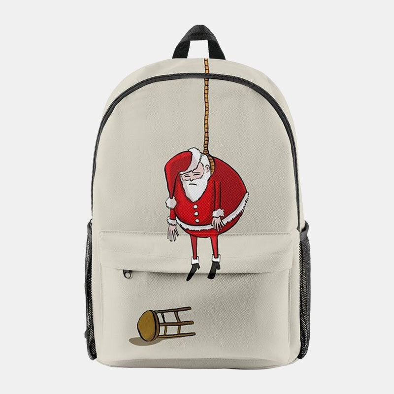 Mujeres Navidad Festivo Tridihombreional Elk Santa Claus Print Casual Universal School Bag Mochila